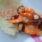 Brochettes de noix st jacques et crevettes